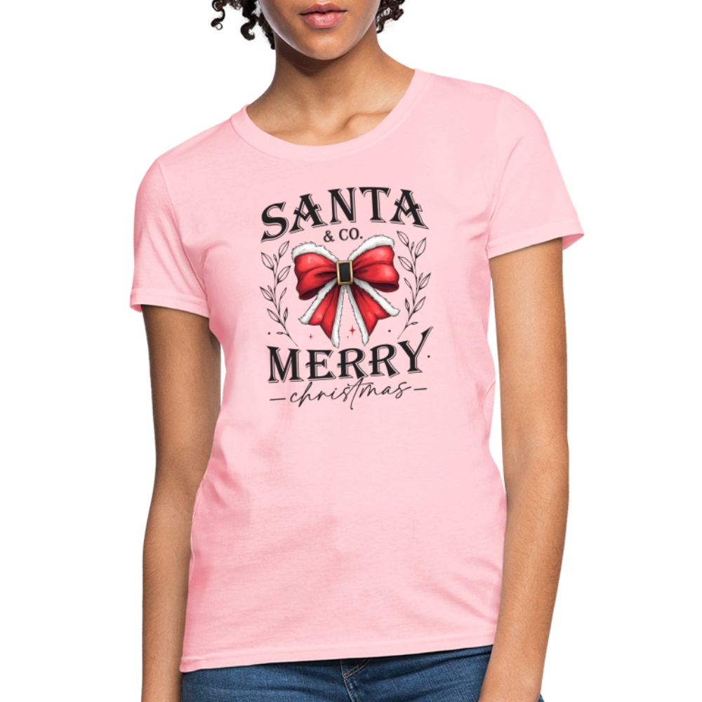 Merry Christmas Santa & Co Women's Contoured T-Shirt - pink