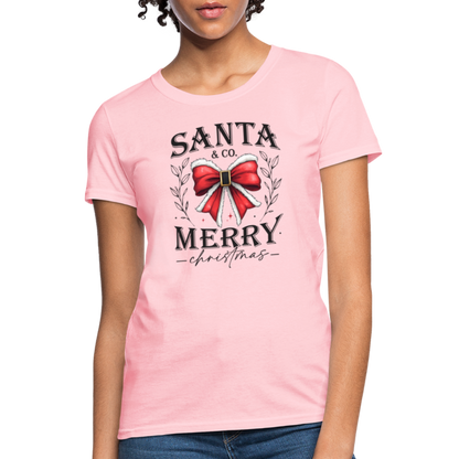 Merry Christmas Santa & Co Women's Contoured T-Shirt - pink