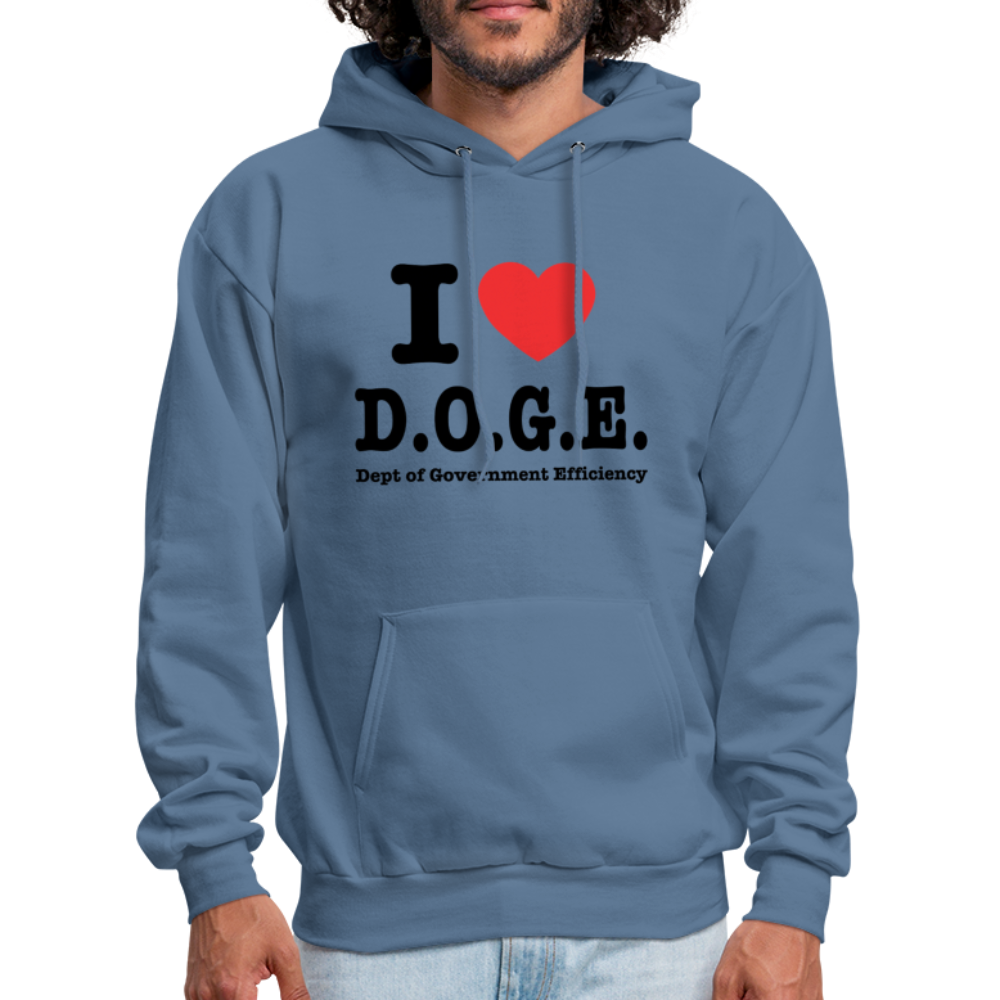 I Heart DOGE (Dept of Government Efficiency) Hoodie - denim blue