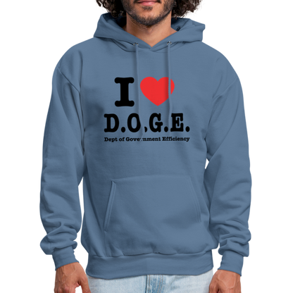 I Heart DOGE (Dept of Government Efficiency) Hoodie - denim blue