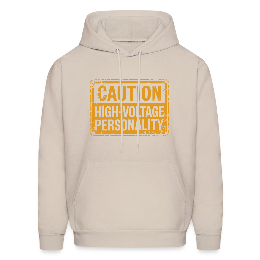 Caution High Voltage Personality Hoodie - Sand