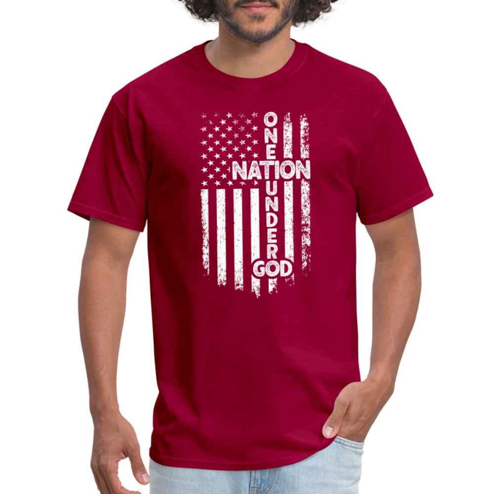 One Nation Under God T-Shirt - dark red