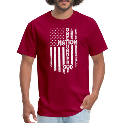 One Nation Under God T-Shirt - dark red