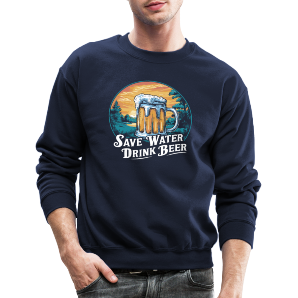 Save Water Drink Beer Sweatshirt - navy