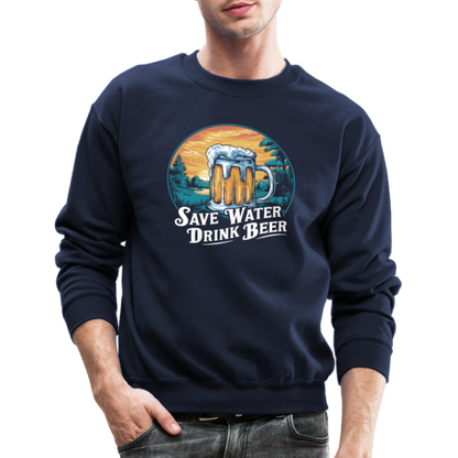 Save Water Drink Beer Sweatshirt - navy