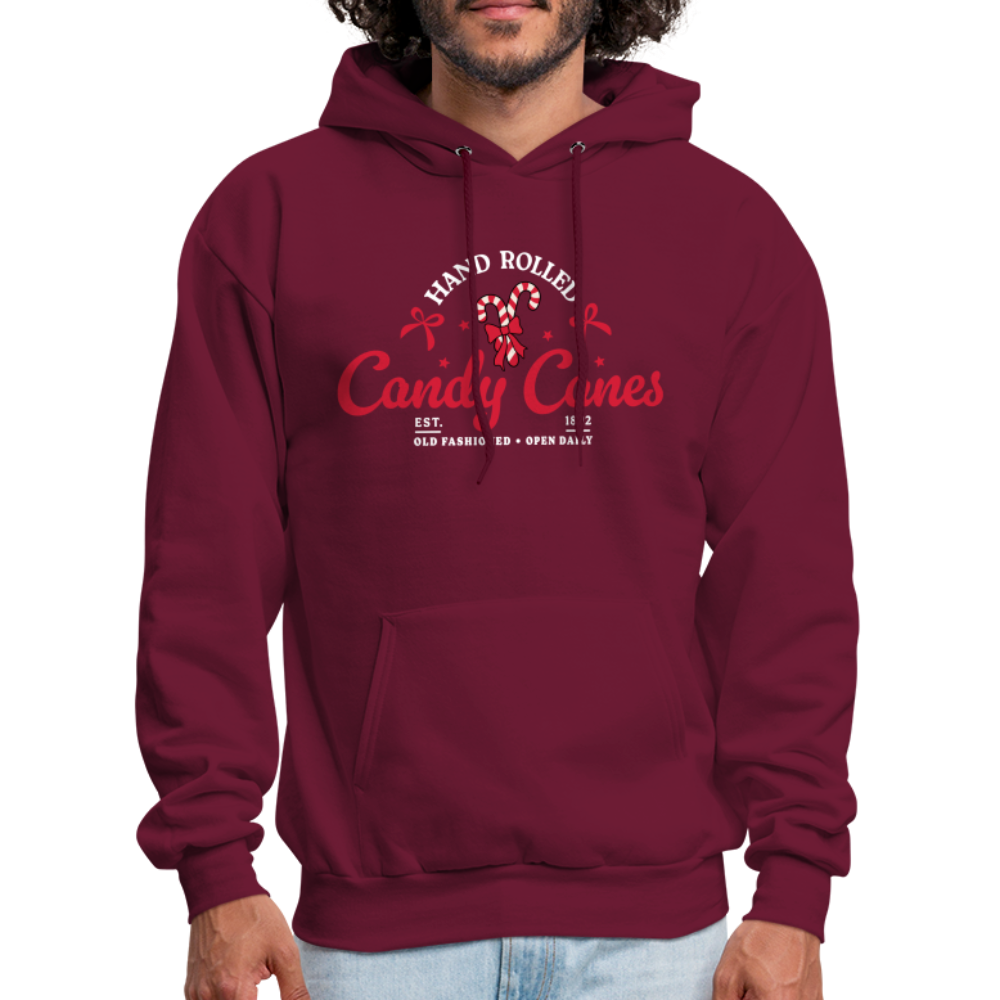 Hand Rolled Candy Canes Hoodie - burgundy