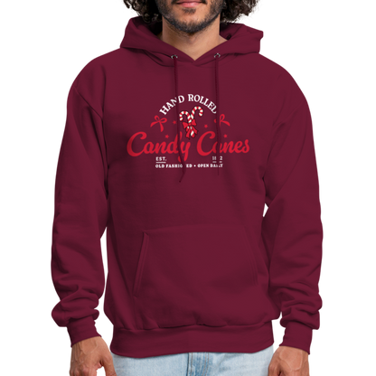 Hand Rolled Candy Canes Hoodie - burgundy