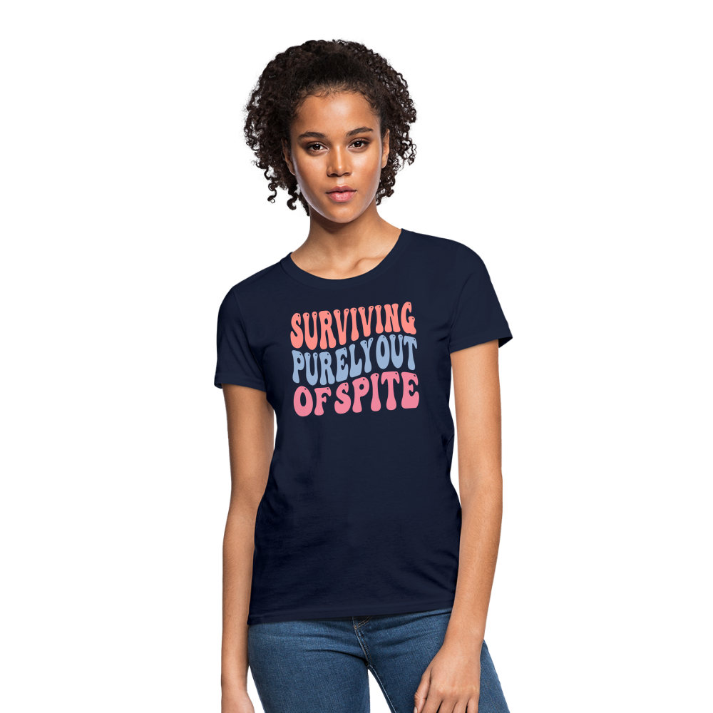 Surviving Purely Out Of Spite Women's T-Shirt - navy