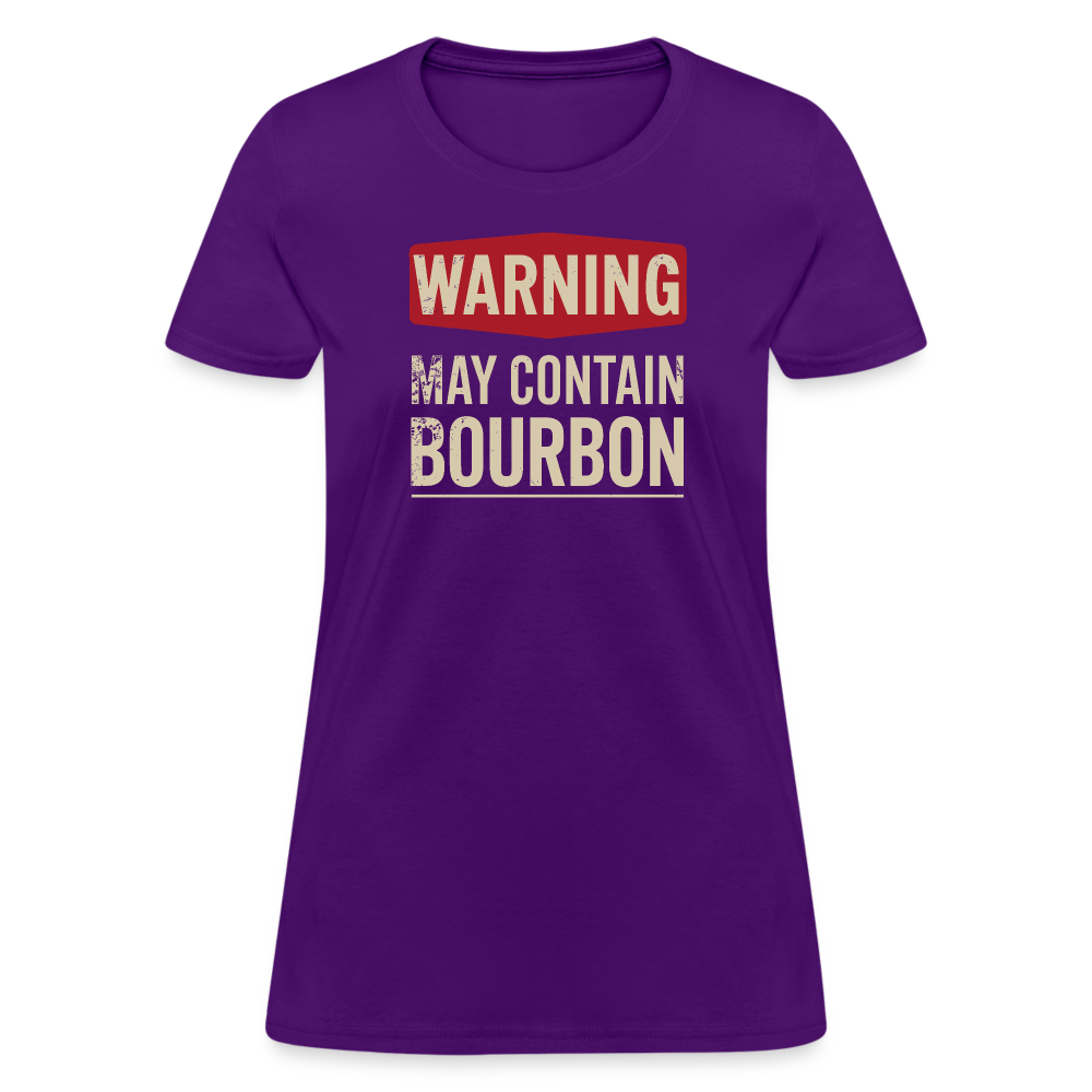 Warning May Contain Bourbon Women's Contoured T-Shirt - purple