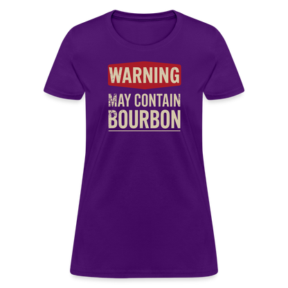 Warning May Contain Bourbon Women's Contoured T-Shirt - purple