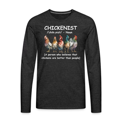 Chickenist Men's Premium Long Sleeve T-Shirt - charcoal grey