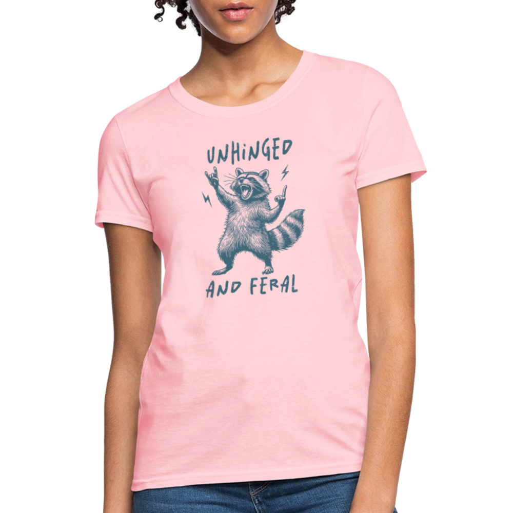 Unhinged and Feral Women's Contoured T-Shirt Color: heather gray
