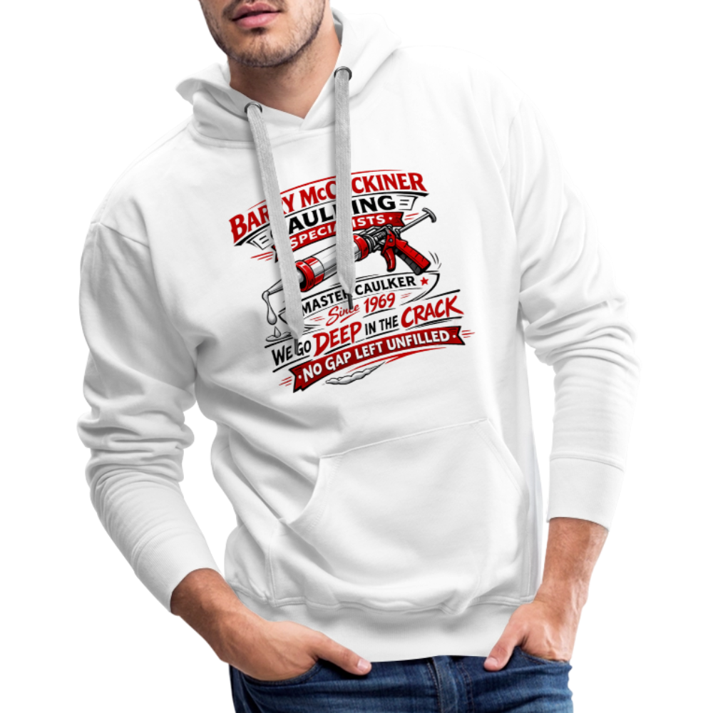 Barry McCockiner Caulking Funny Hoodie Color: White