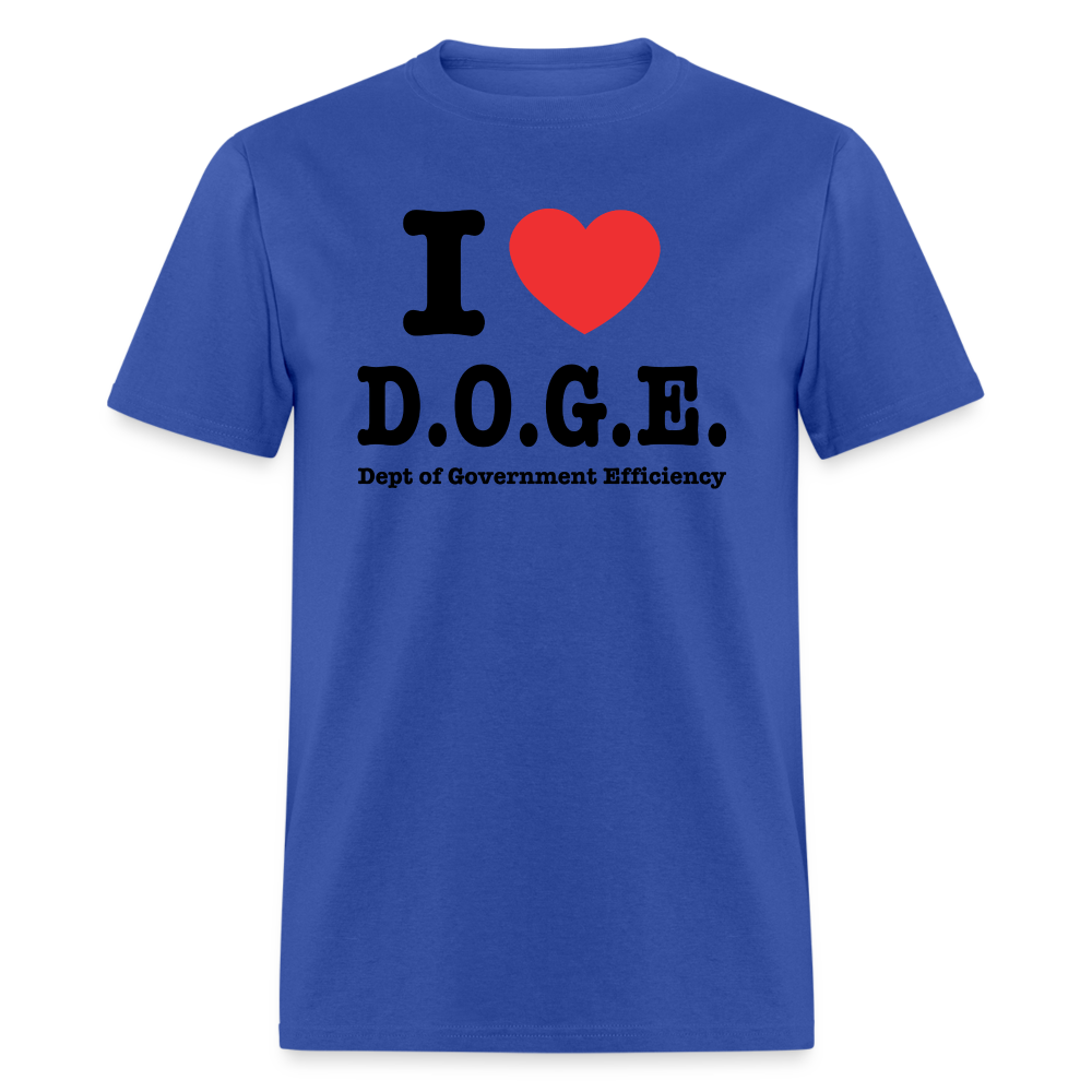 I Heart DOGE (Dept of Government Efficiency) T-Shirt - royal blue