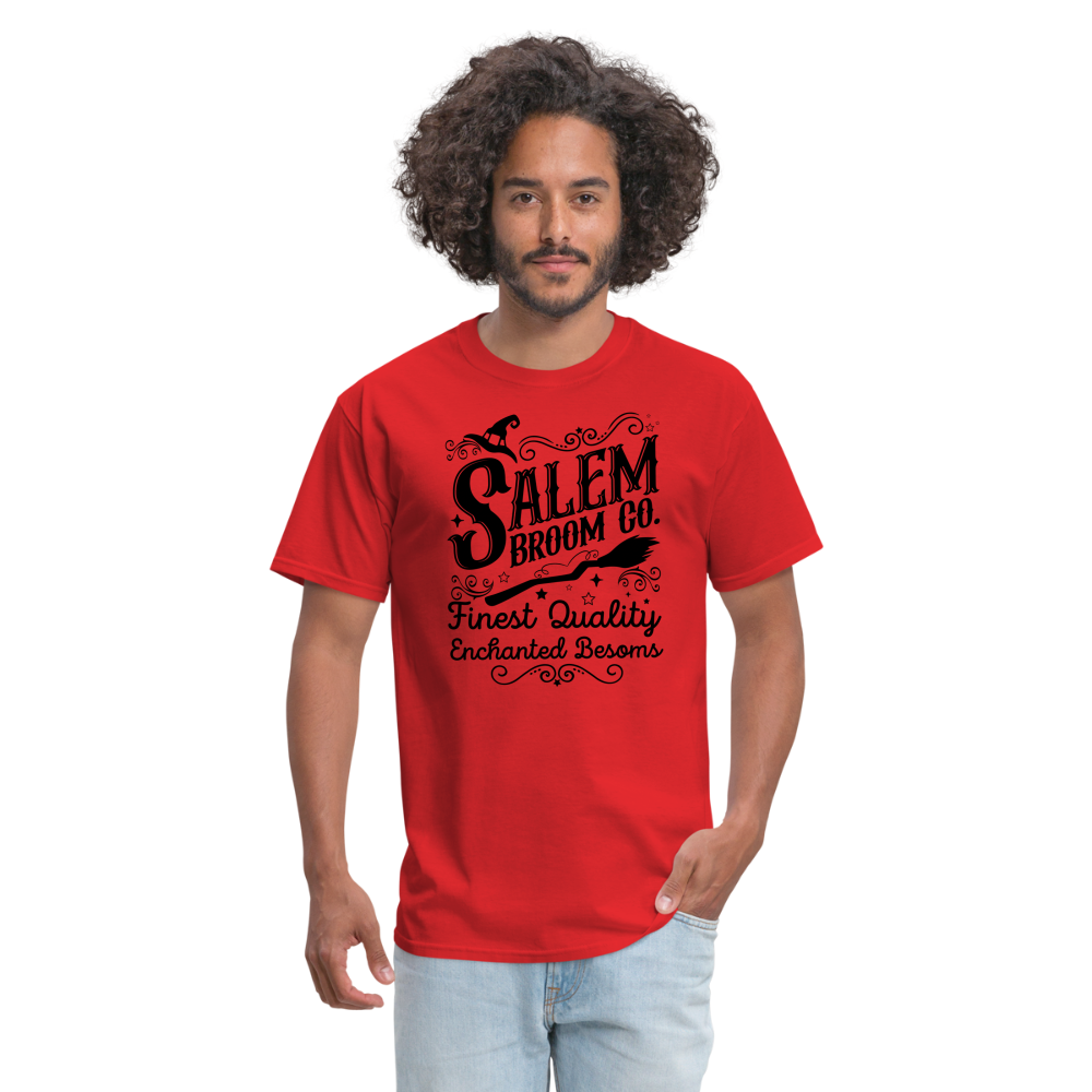 Salem Broom Co. Finest Quality Enchanted Besoms T-Shirt (Halloween) - red