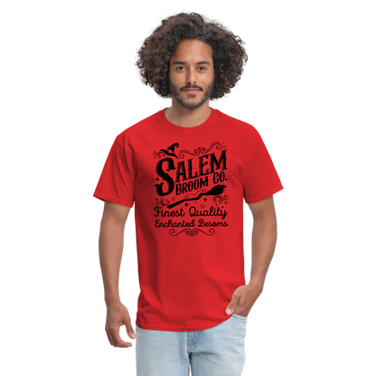 Salem Broom Co. Finest Quality Enchanted Besoms T-Shirt (Halloween) - red