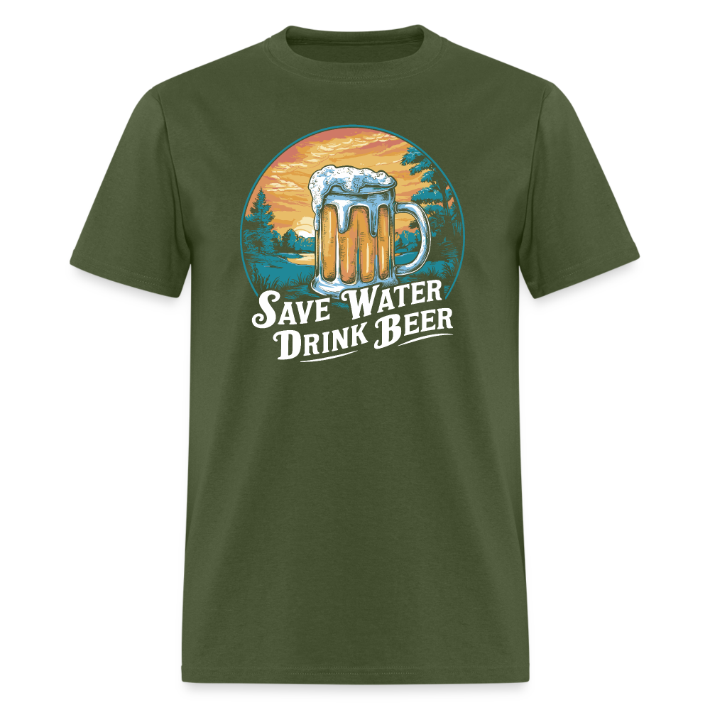 Save Water Drink Beer (Funny Drinking) T-Shirt - military green