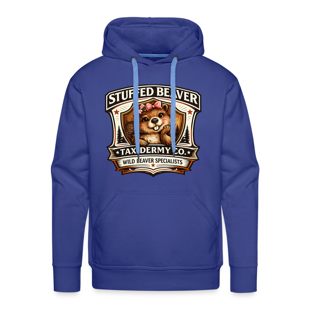 Stuffed Beaver Taxidermy Funny Adult Hoodie Color: Royal Blue