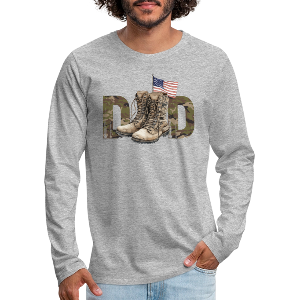Military Dad Men's Premium Long Sleeve T-Shirt - heather gray