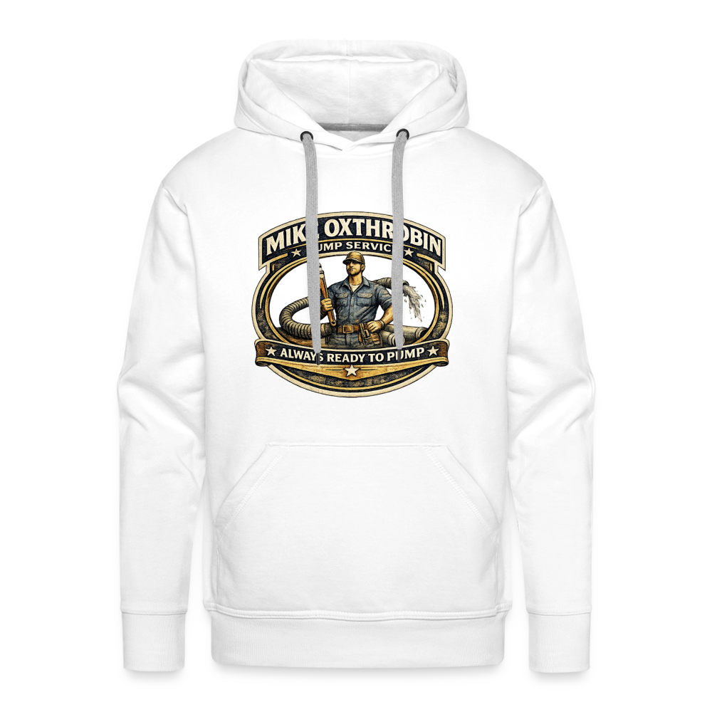 Mike Oxthrobin Pump Service Hoodie Funny Adult Humor Color: white