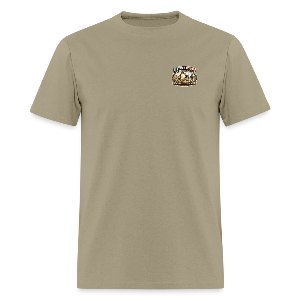 Justin Heranus Drilling Co Double-Sided Funny Humor Tee Color: khaki