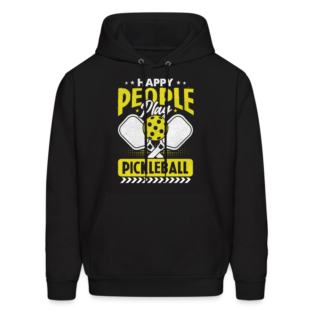 Happy People Play Pickleball Hoodie - black