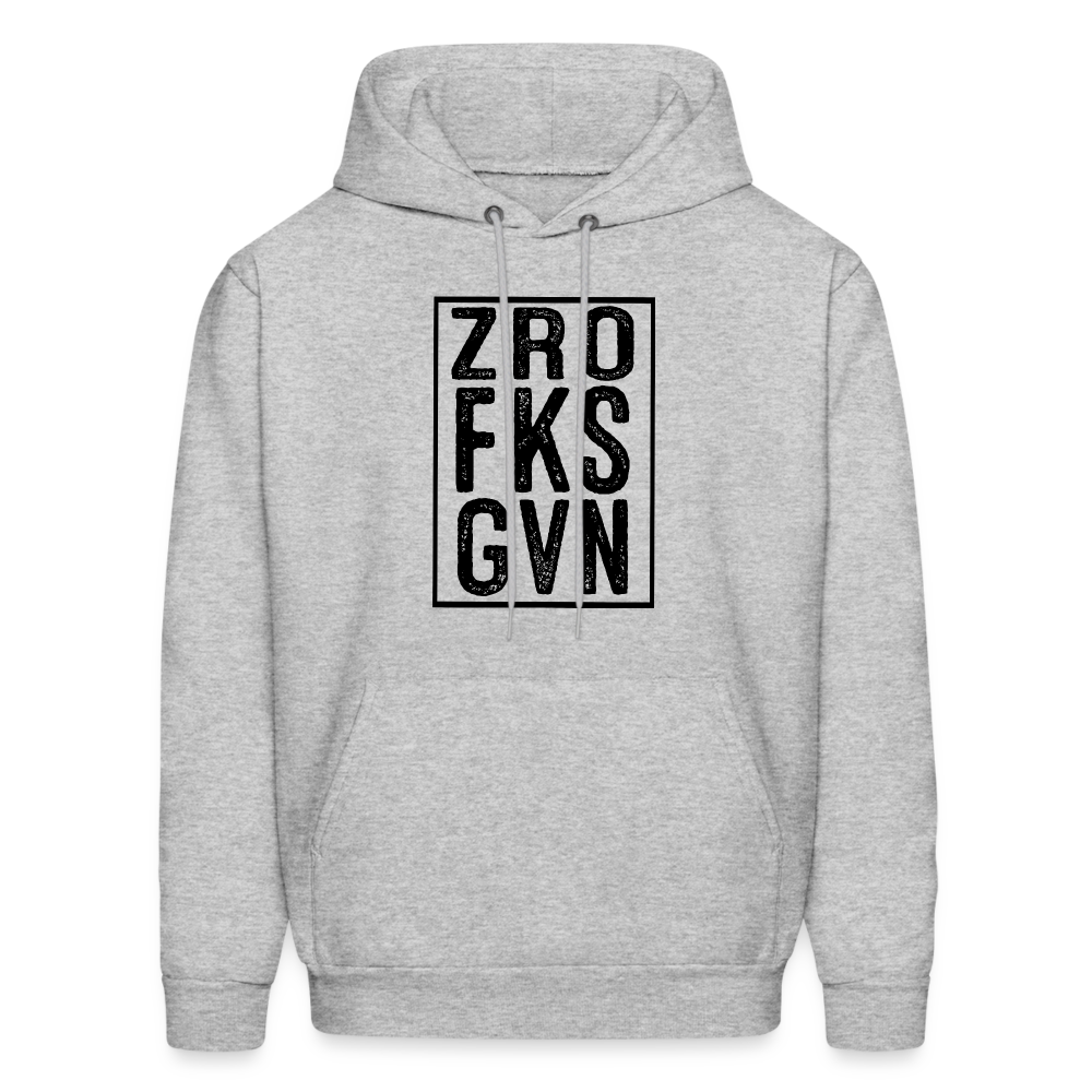 Zero Fucks Given (ZRO FKS GVN) Hoodie - heather gray