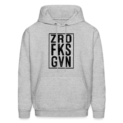 Zero Fucks Given (ZRO FKS GVN) Hoodie - heather gray