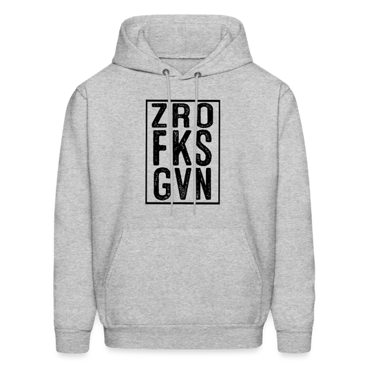 Zero Fucks Given (ZRO FKS GVN) Hoodie - heather gray