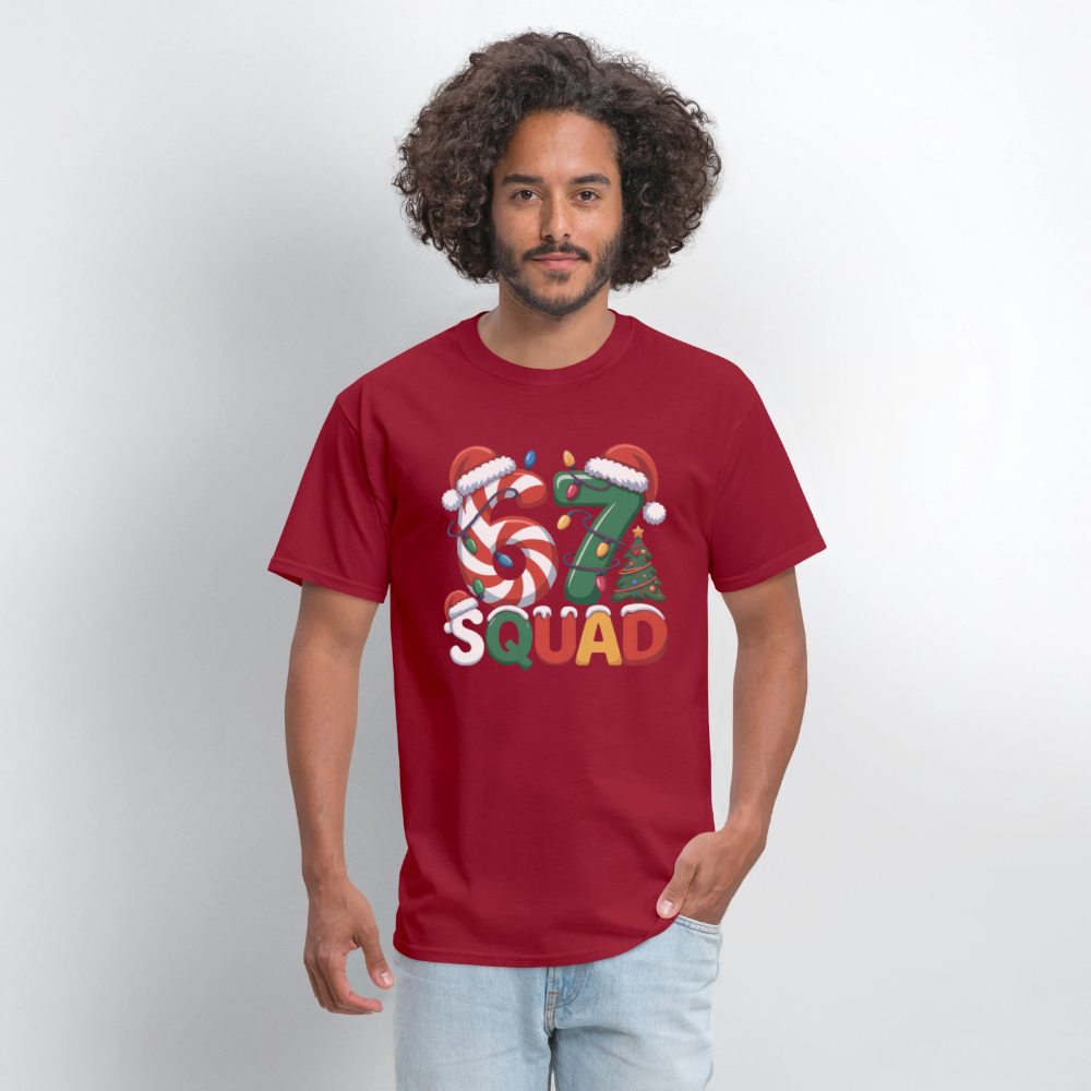 Six Seven Squad - Christmas 67 T-Shirt - dark red