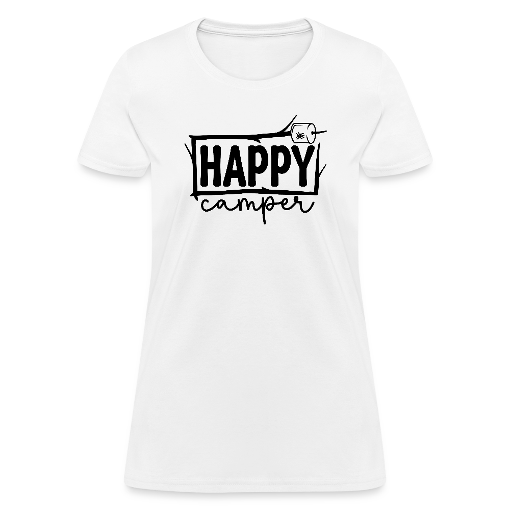 Happy Campers (Outdoors) Women's Contoured T-Shirt - white