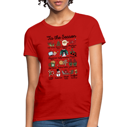 Tis The Season (Christmas) Women's Contoured T-Shirt - red