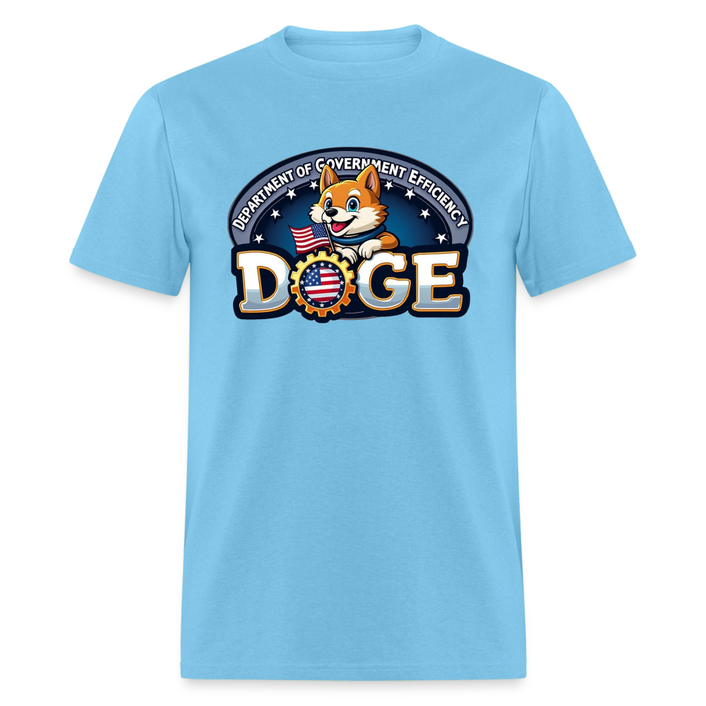 DOGE Logo (Dept of Government Efficiency) T-Shirt - aquatic blue