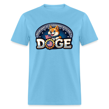 DOGE Logo (Dept of Government Efficiency) T-Shirt - aquatic blue