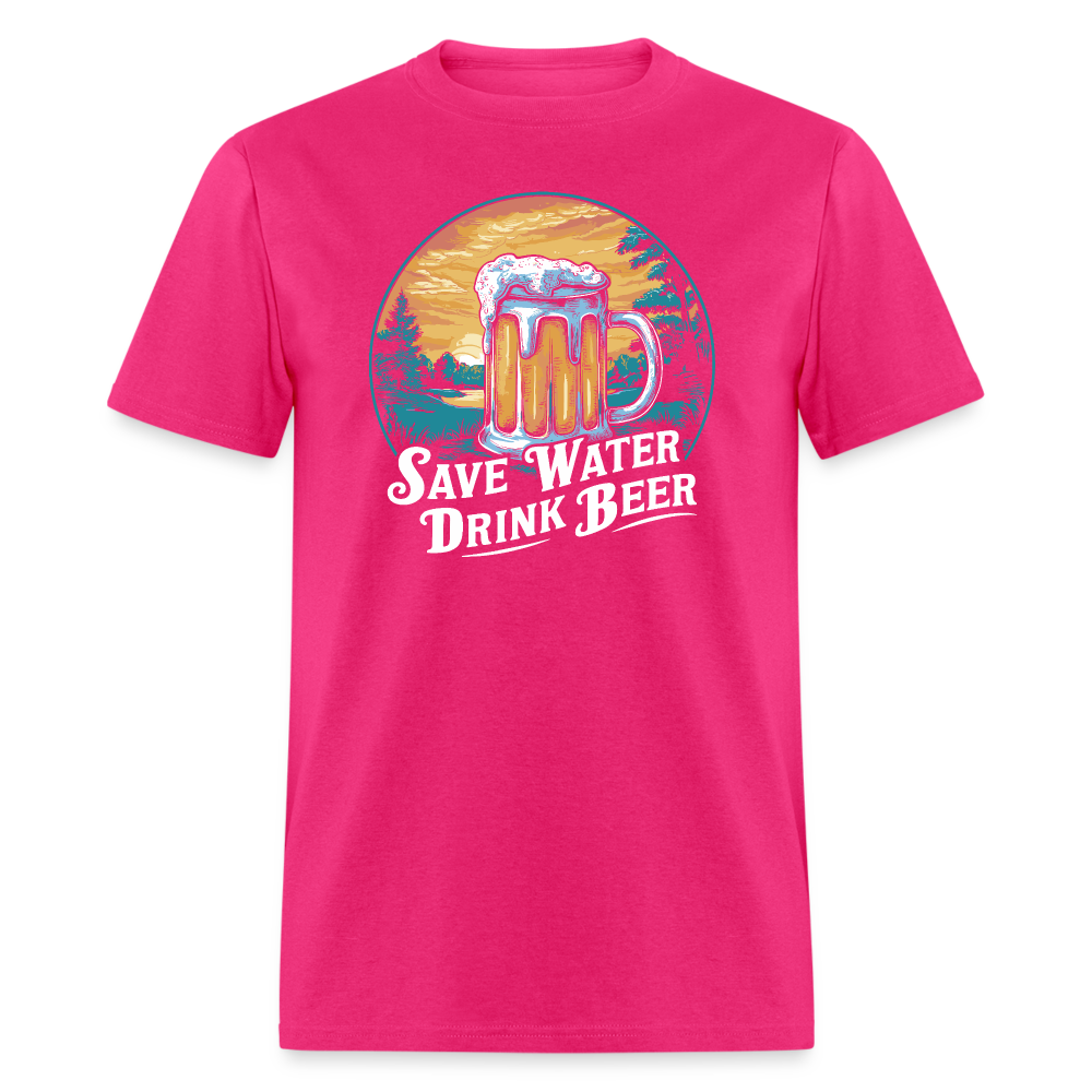 Save Water Drink Beer (Funny Drinking) T-Shirt - fuchsia