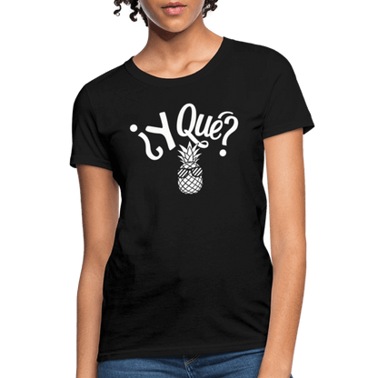 Y Que Piña (Latin Attitude) Women's Contoured T-Shirt - black