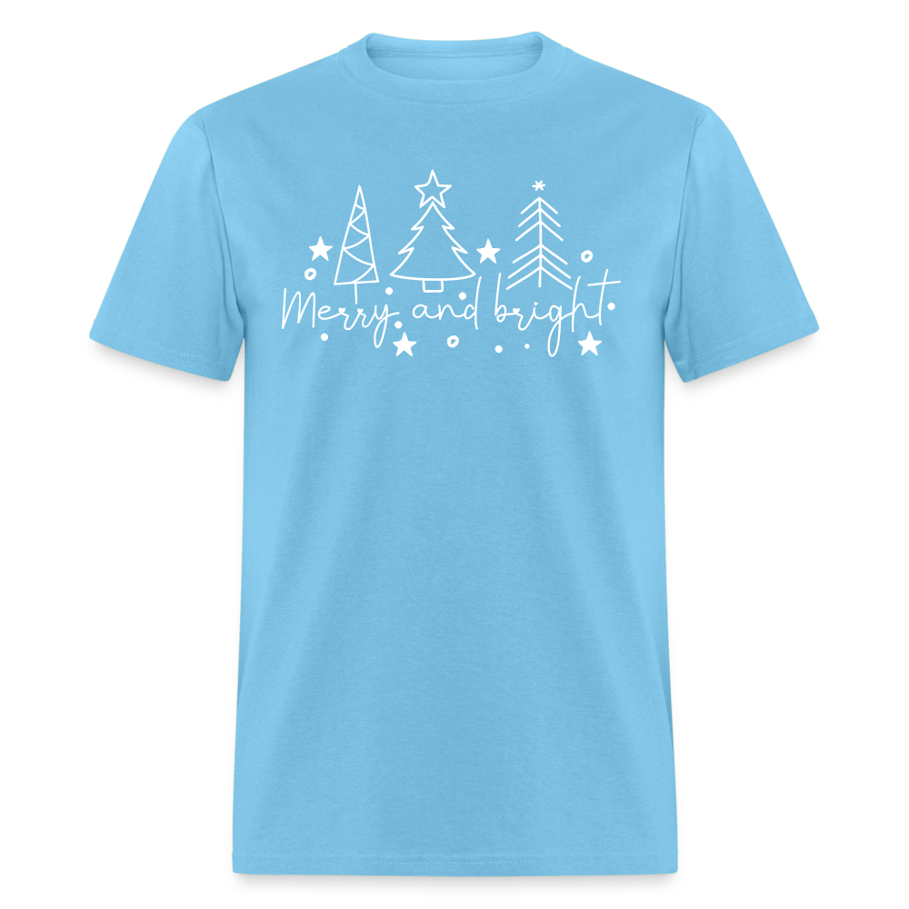 Merry and Bright (Christmas) T-Shirt - aquatic blue