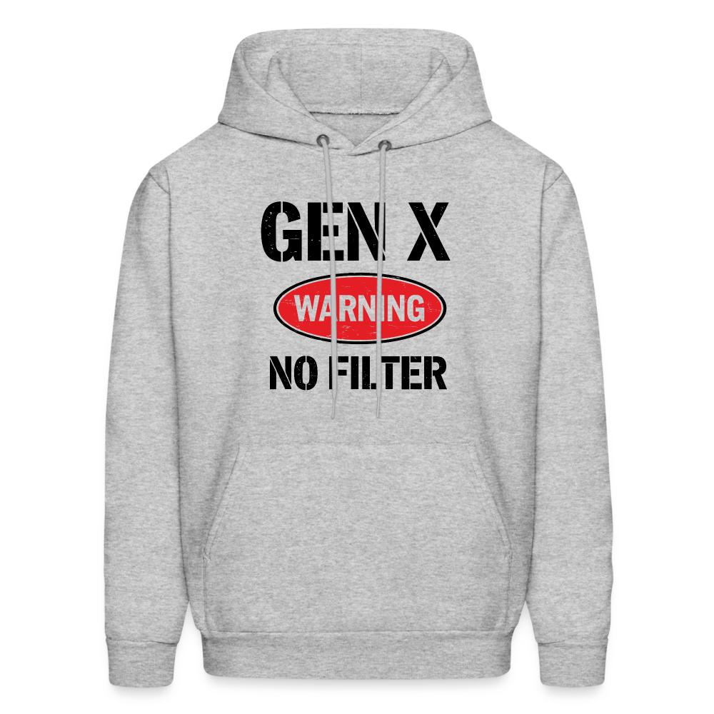 GEN-X Warning No Filter Hoodie - heather gray