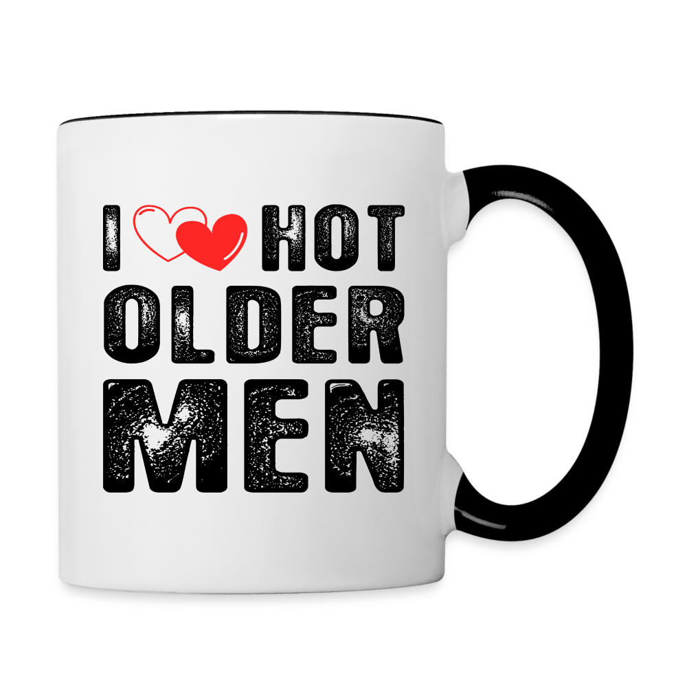 I Heart Hot Older Men (I Love Hot Older Men) Coffee Mug - white/black