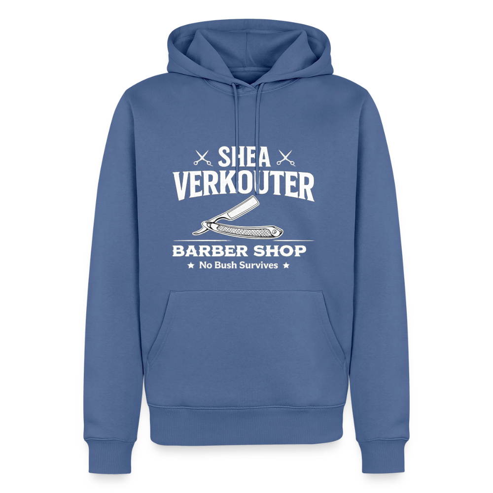 Shea Verkouter Barber Shop Funny Adult Humor Premium Hoodie Color: stone blue