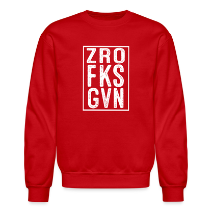 ZRO FKS GVN (Zero Fucks Given) Sweatshirt - red