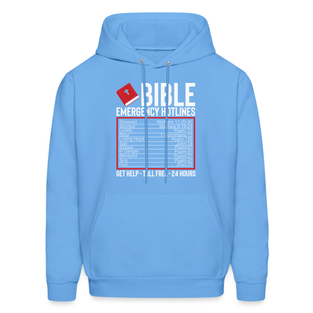 Bible Emergency Hotline (Scriptures) Hoodie - carolina blue