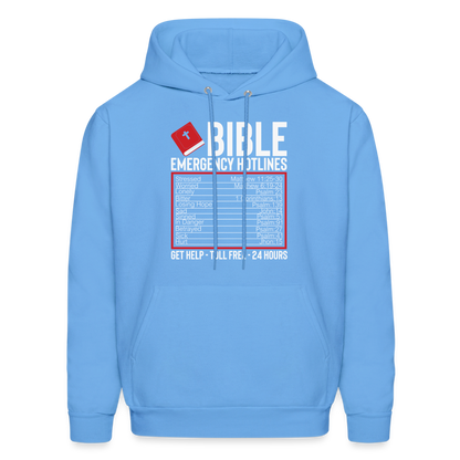 Bible Emergency Hotline (Scriptures) Hoodie - carolina blue