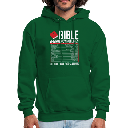 Bible Emergency Hotline (Scriptures) Hoodie - forest green