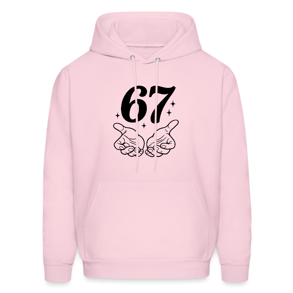 Six Seven 67 Hand Gesture Hoodie Color: pale pink