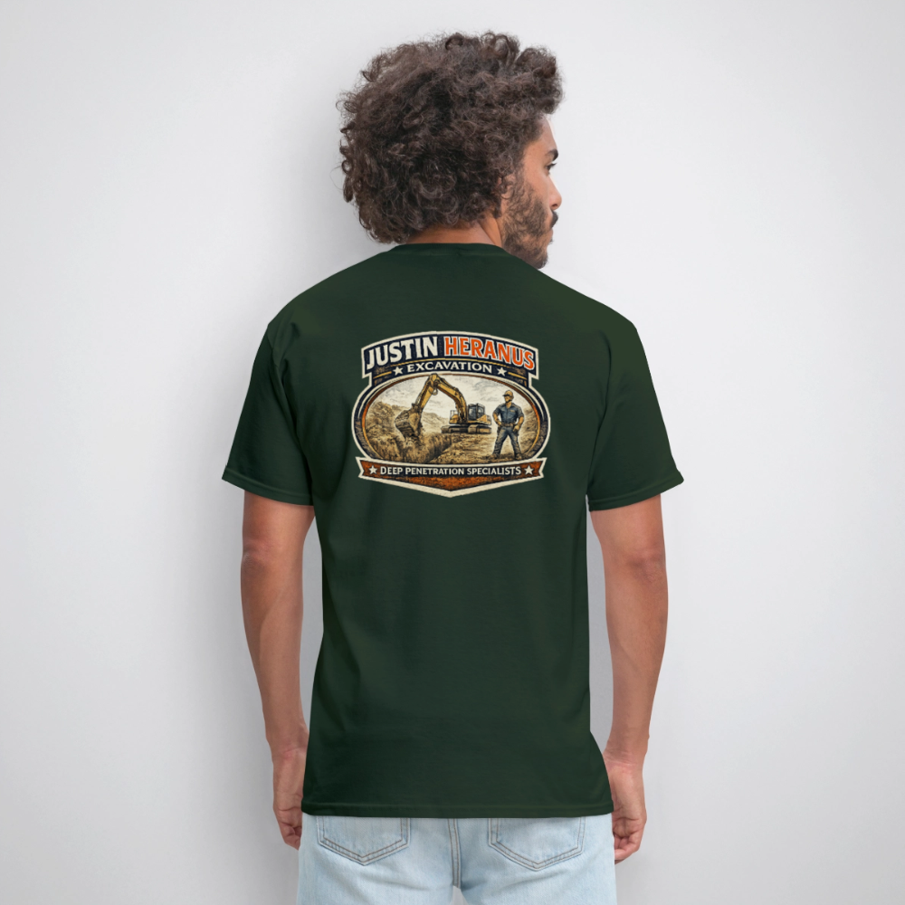 Justin Heranus Drilling Co Double-Sided Funny Humor Tee Color: safari