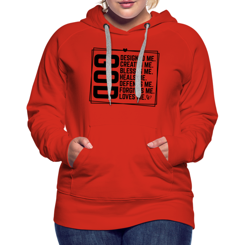 GOD Designed Me Women’s Premium Hoodie - red