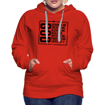 GOD Designed Me Women’s Premium Hoodie - red