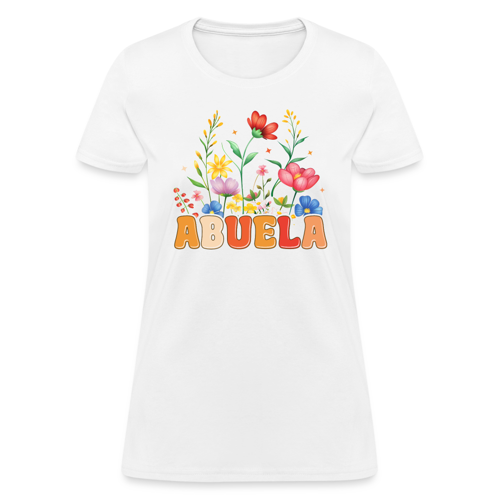 Abuela Women's T-Shirt with Floral Design - white