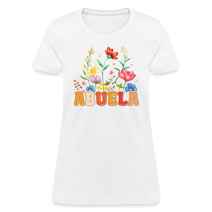 Abuela Women's T-Shirt with Floral Design - white